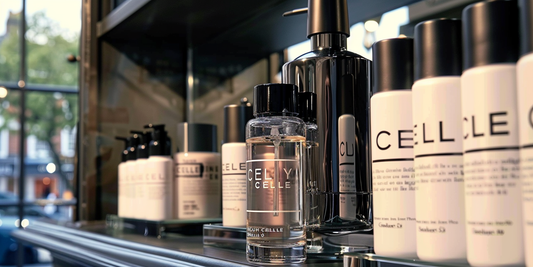 CELLE London skincare . Cleansers. toners. moisturisers. boosters. serums. spf